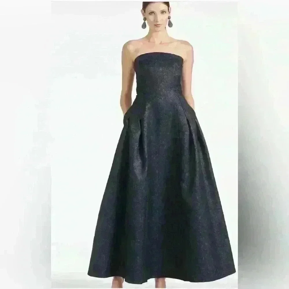 Sachin + Babi Margaux Black/Midnight Strapless Midi Gala Dress Size Xtra Large - Picture 1 of 6